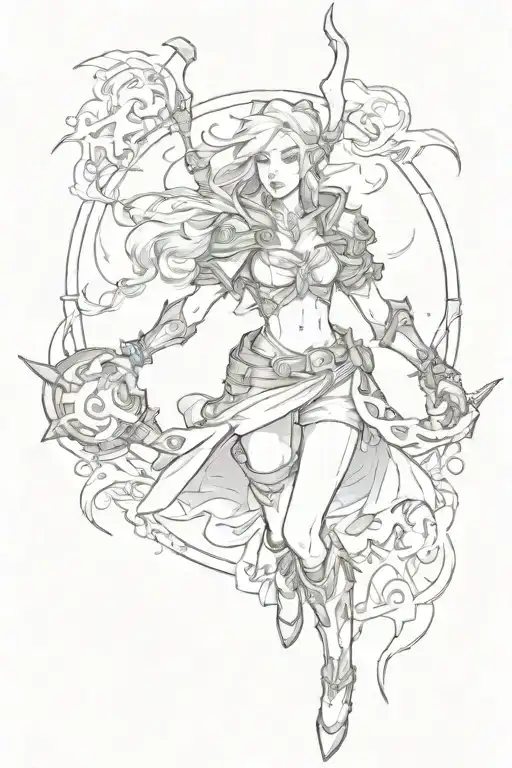 Arcane league of legends tattoo design idea