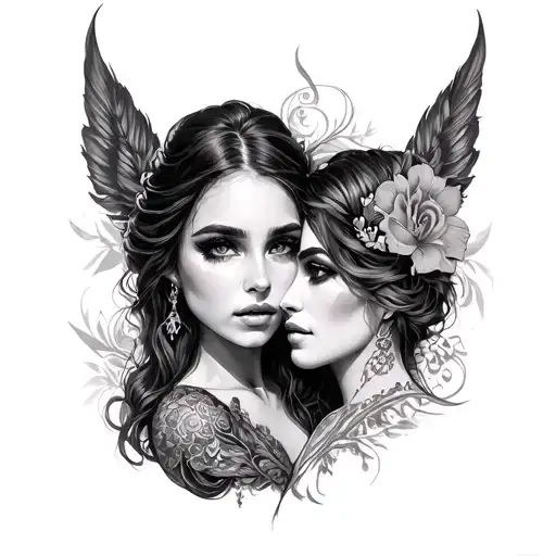 Odalis and Elaine  tattoo design idea