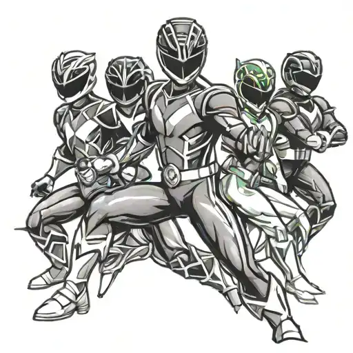 power rangers lead the way tattoo design idea