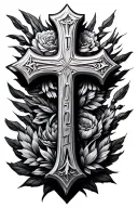 cross, 3d printed, roman dates tattoo design idea