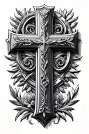 cross, 3d printed, roman dates tattoo design idea