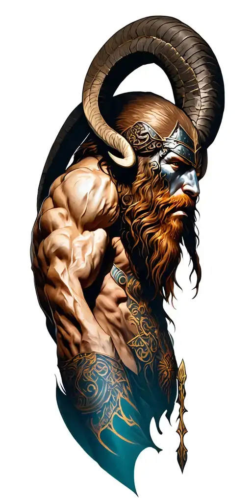 Aries & ares god of war tattoo design idea