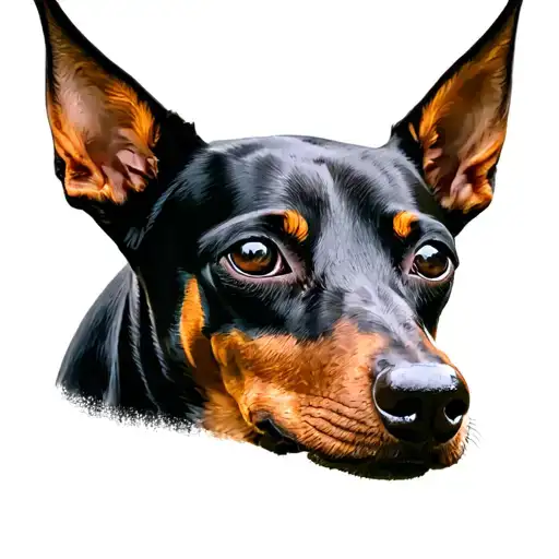 something related with a dog, breed pinscher, named Waldo.  tattoo design idea
