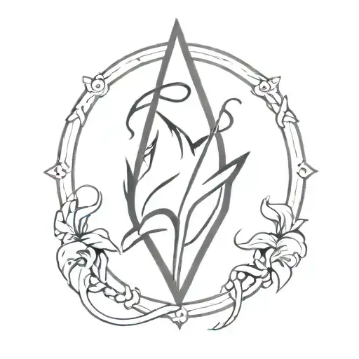 the number 27 as a fishing hook memorial tattoo using an arrowhead  tattoo design idea