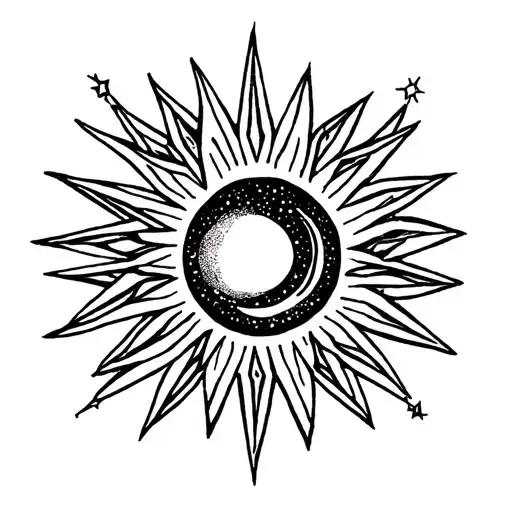 for finger. moon and sun. maybe stars. bohemian style tattoo design idea