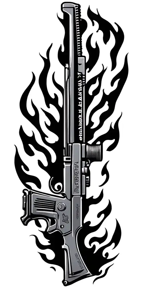 hot rods harleys fire guns tattoo ak47 tattoo design idea
