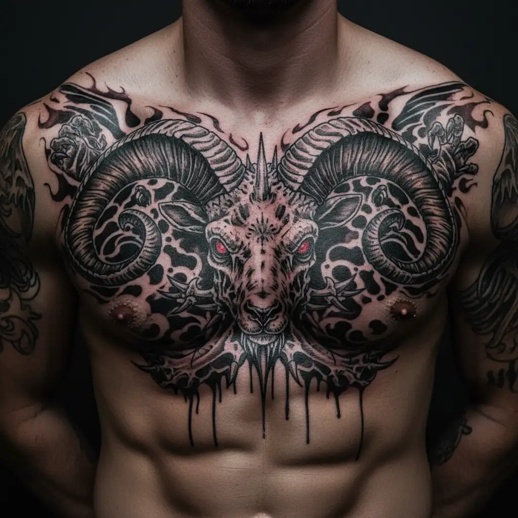 capricorn with saturn tattoo design idea