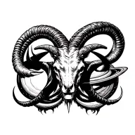 capricorn with saturn tattoo design idea