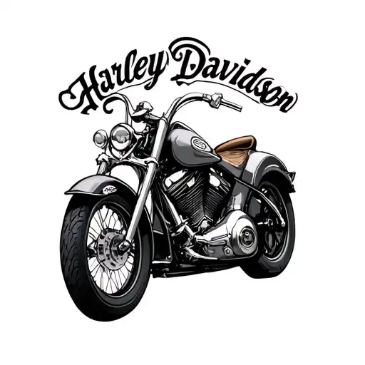 Harley davidson barber pole intertwined tattoo design idea