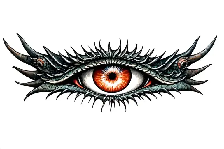 single dragon eye tattoo design idea