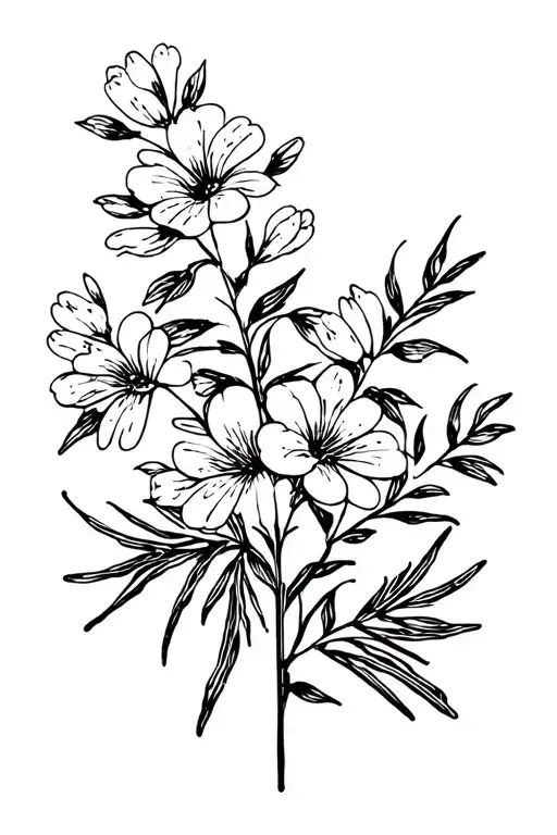 mimosa flowers tattoo design idea