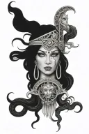 medusa and Pocahontas tattoo design idea