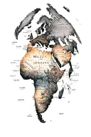 A detailed world map with landmarks from all the places you've traveled to, incorporating elements of wildlife native tattoo design idea