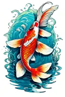 Koi Fish swimming tattoo design idea