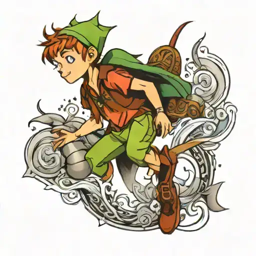 peter pan tattoo design idea