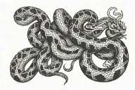 Winky and snakes on the collarbone tattoo design idea