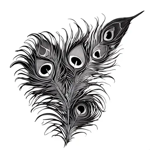 eagle and peacock feather tattoo design idea