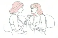 me and cousin me blue her pink (both girls)  tattoo design idea