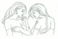 me and cousin me blue her pink (both girls)  tattoo design idea