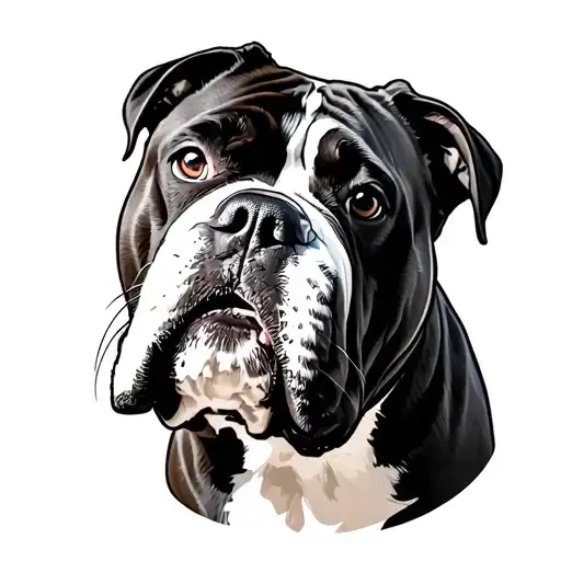 american bulldog tattoo design idea