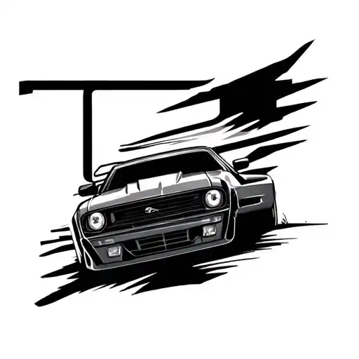 fast and furious simple  tattoo design idea