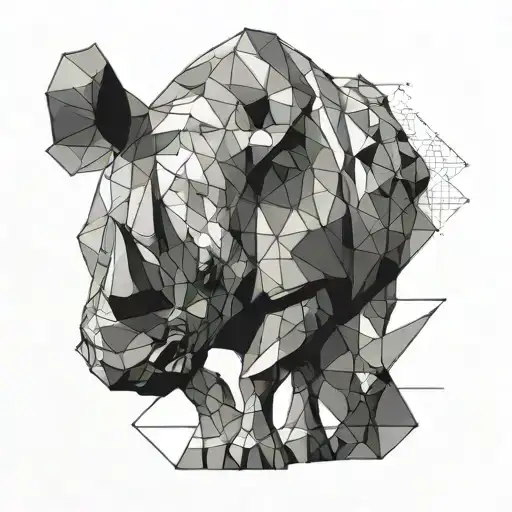 rhino and a pony  tattoo design idea