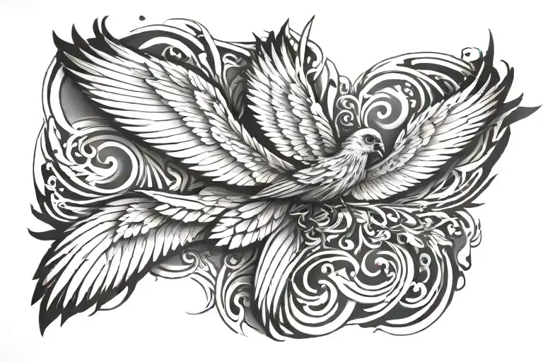 bird wings tattoo design idea