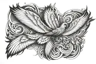 bird wings tattoo design idea