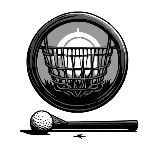 disc golf basket tattoo design idea