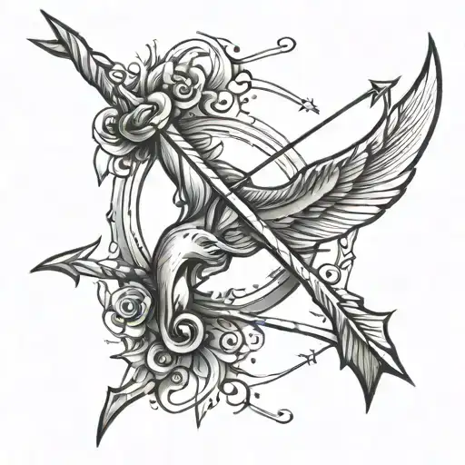 bow and arrow tattoo design idea