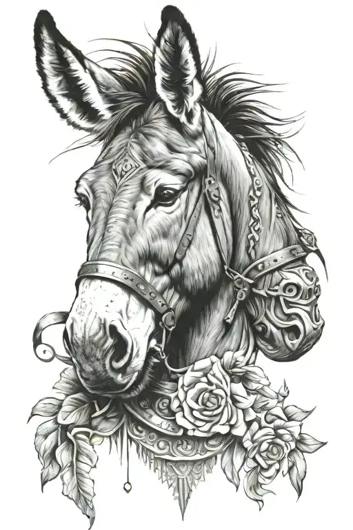 Donkey and Cristian cross tattoo design tattoo design idea