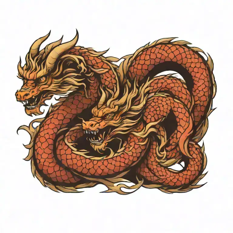 aries Japanese dragon tattoo design idea