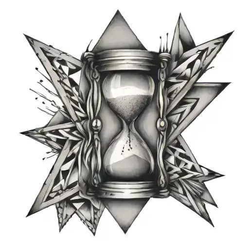 hourglass made of triangles tattoo design idea