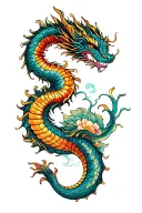 sea serpent dragon wrapped tattoo design idea
