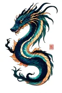 sea serpent dragon wrapped tattoo design idea