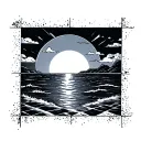 fineline tattoo with a sunset over the ocean and portuguese tiles  tattoo design idea