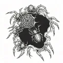 Tiny spiders with shading inside zipper opening tattoo design idea