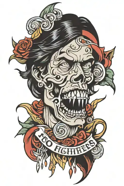 Foo fighters the colour and the shape tattoo design idea