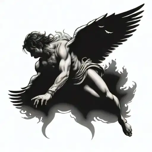 icarus falling from the sky tattoo design idea