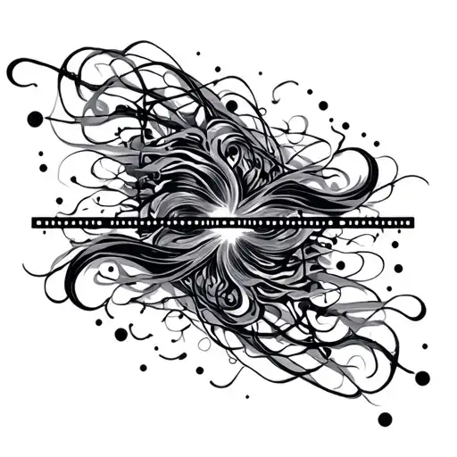 morse code flowing tattoo design idea