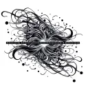 morse code flowing tattoo design idea