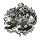 Tibetan Two Tailed Druk tattoo design idea