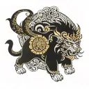 Tibetan Two Tailed Druk tattoo design idea