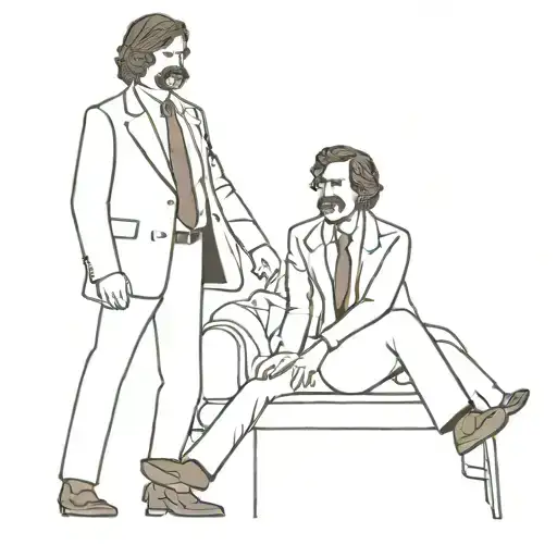 A minimalist tattoo of a funny scene from Anchorman tattoo design idea
