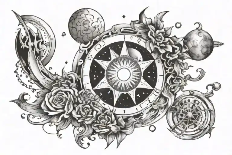 celestial tattoo design idea