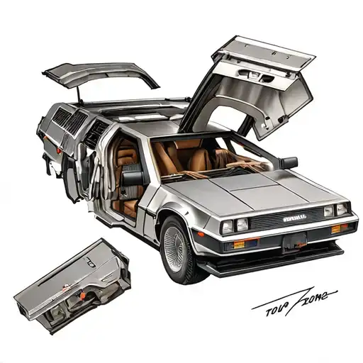 back to the future delorean tattoo design idea