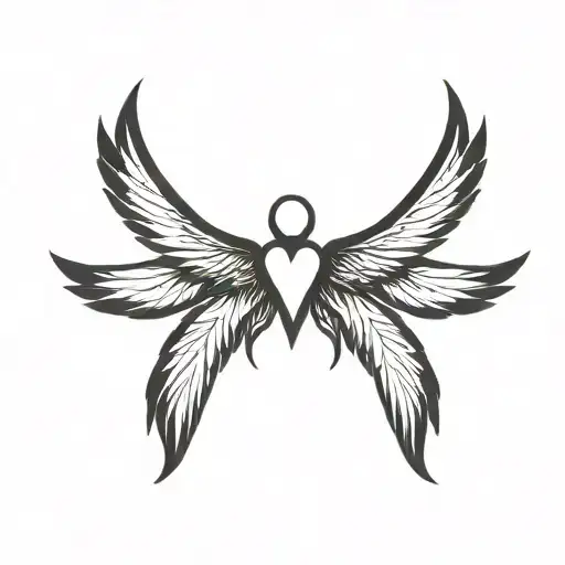 seraphim angel, 6 wings, eye in the centre tattoo design idea