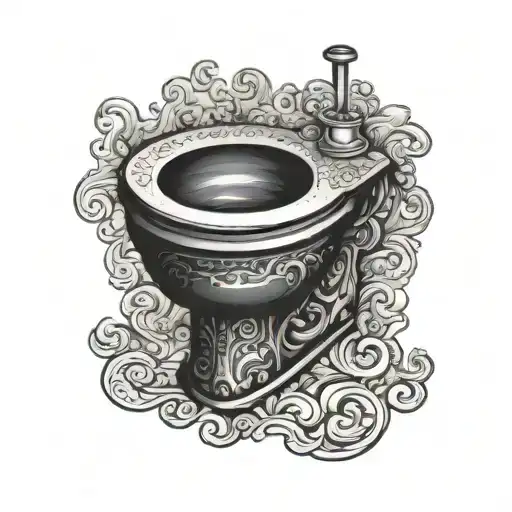 darkgreen skibidi toilet tattoo design idea