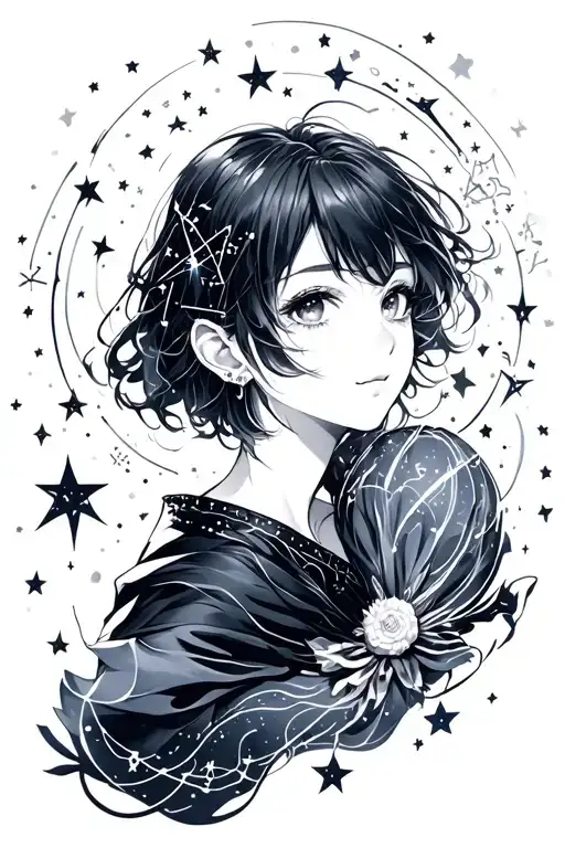 anime star constellation tattoo design idea