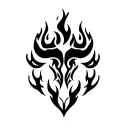 aries zodiac sign fire surrounded tattoo design idea